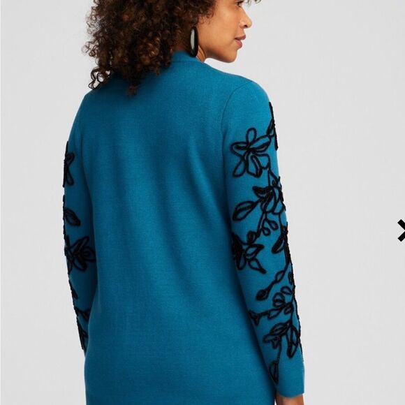 Chico’s Size 1 Chenille Soutache Cardigan - Picture 3 of 11